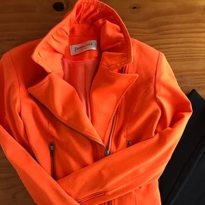 Orange biker jacket