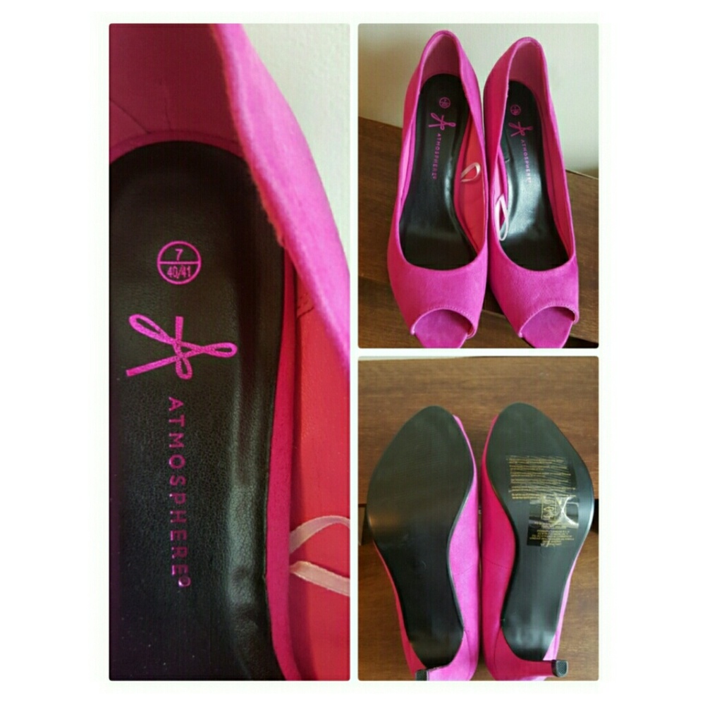 Fuschia Atmosphere peep toe pumps
