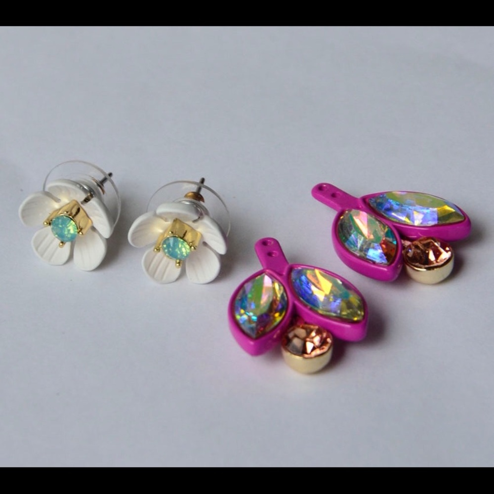 Multi-Stone Garden Motif Ear Jacket Earrings - Picture 2 of 2