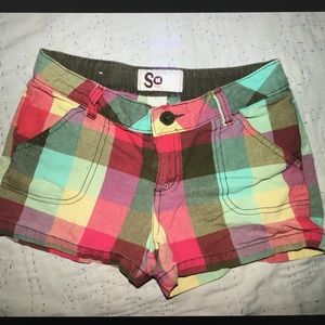 Girls youth size 8 Plaid shorts
