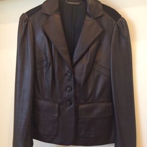 Diane von Furstenberg leather blazer