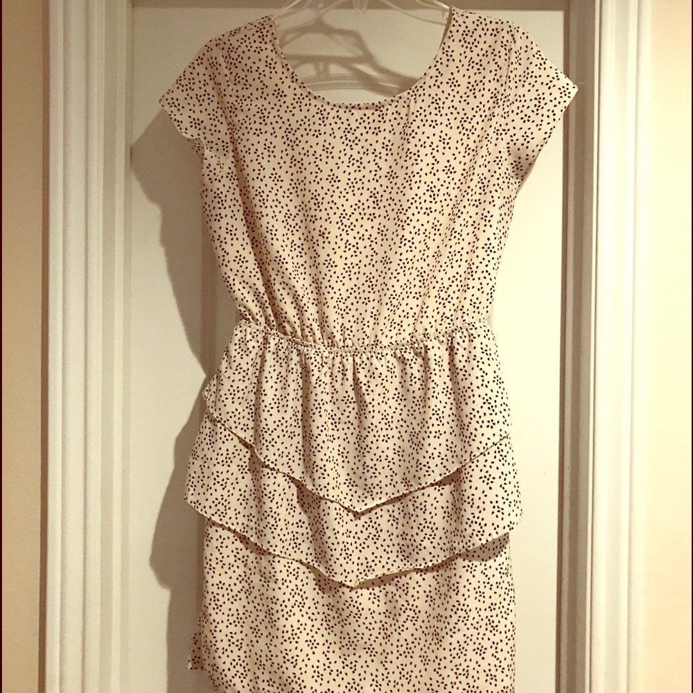 White & black print dress from Urban Outfitters