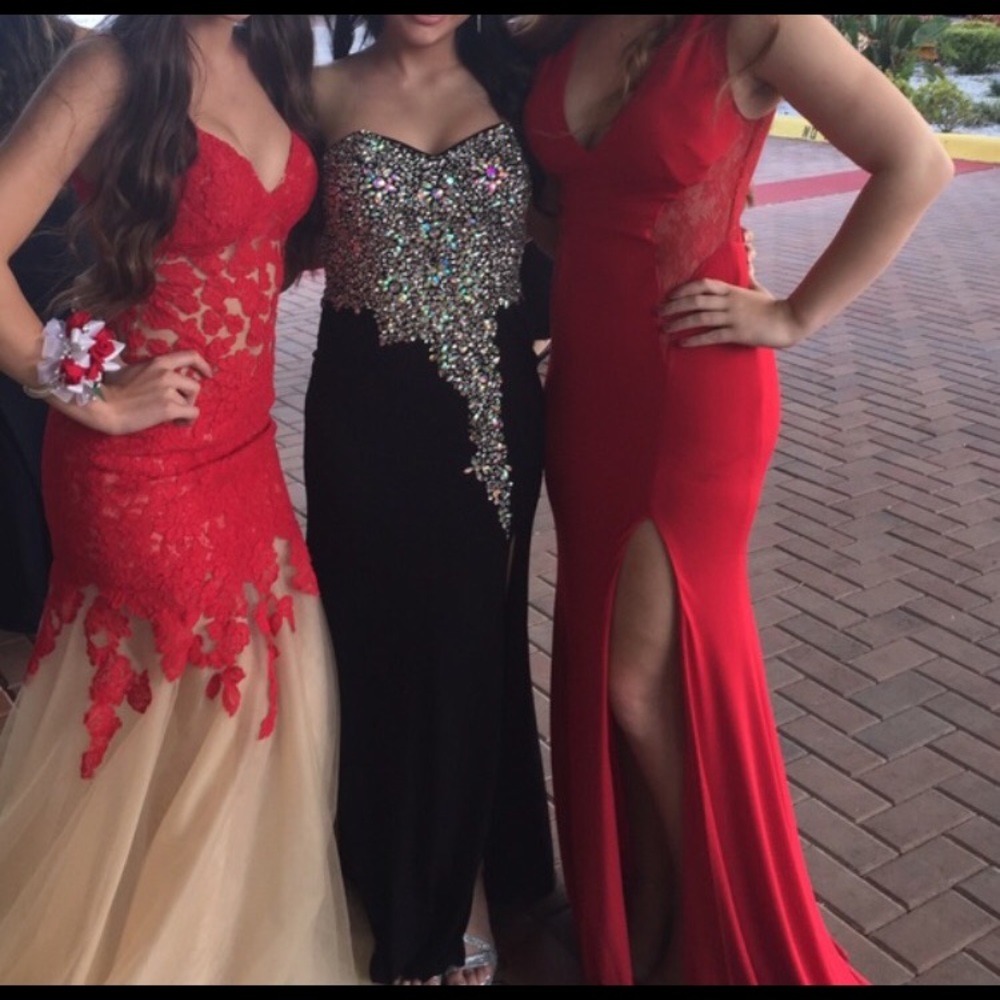 Jovani red long prom dress - Picture 2 of 4