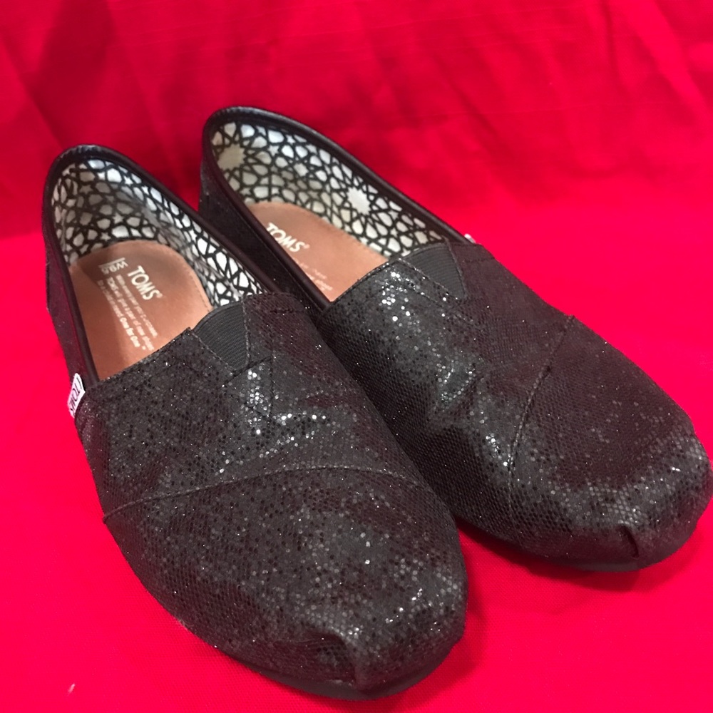 Black glitter Toms!
