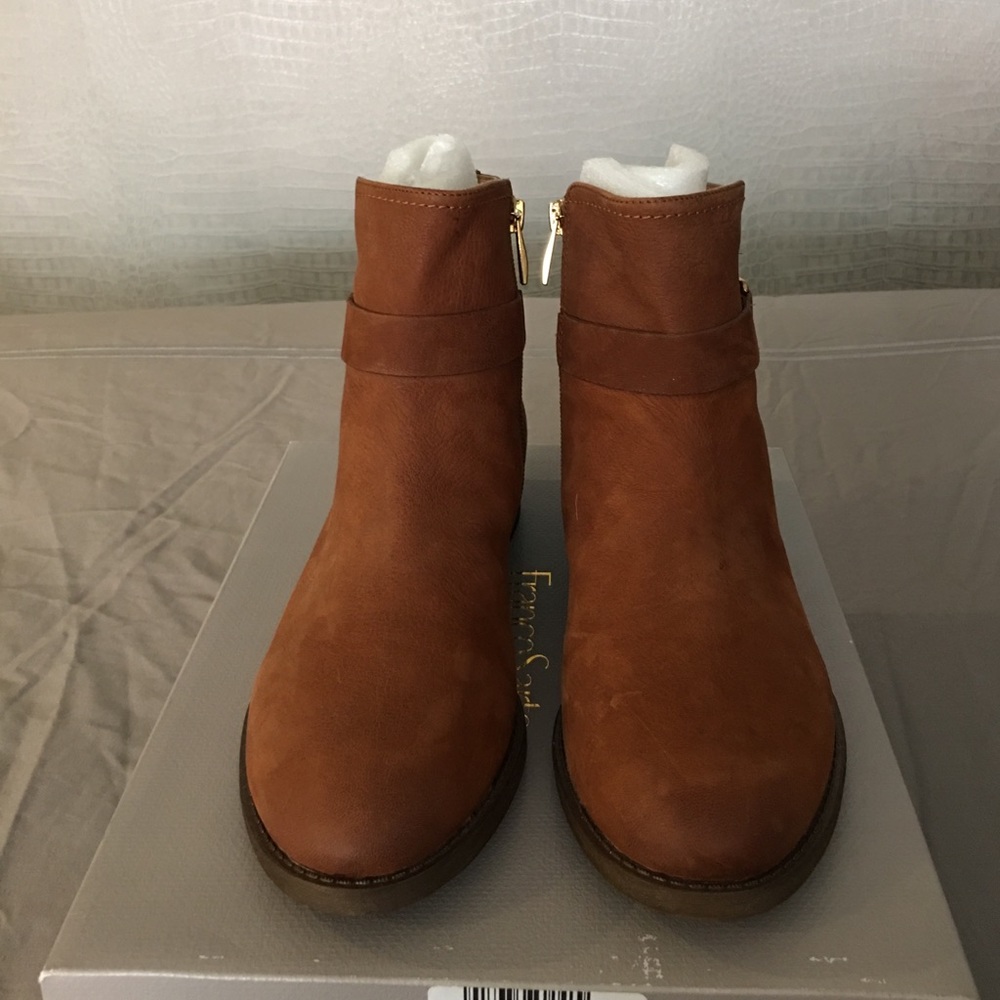 Franco Sarto Kacey Leather Ankle Boot, Cognac, 8M