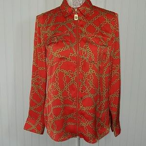 MICHAEL KORS red silky shirt blouse as. S like new MICHAEL KORS red silky shirt blouse as. S like new