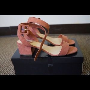 Faux-suede ankle-strap sandals
