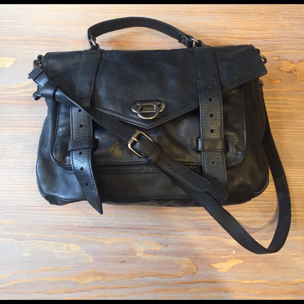 Leather black satchel crown vintage