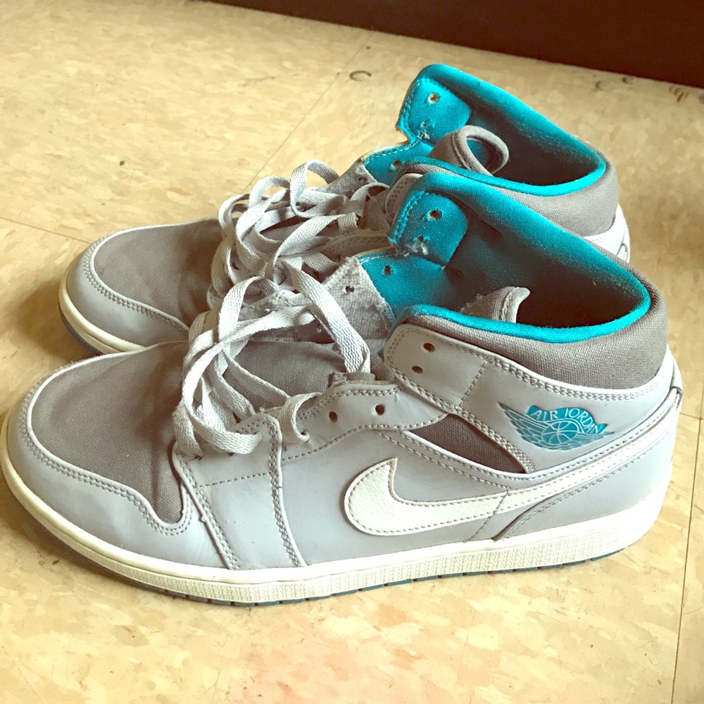 Grey white Jordan 1's