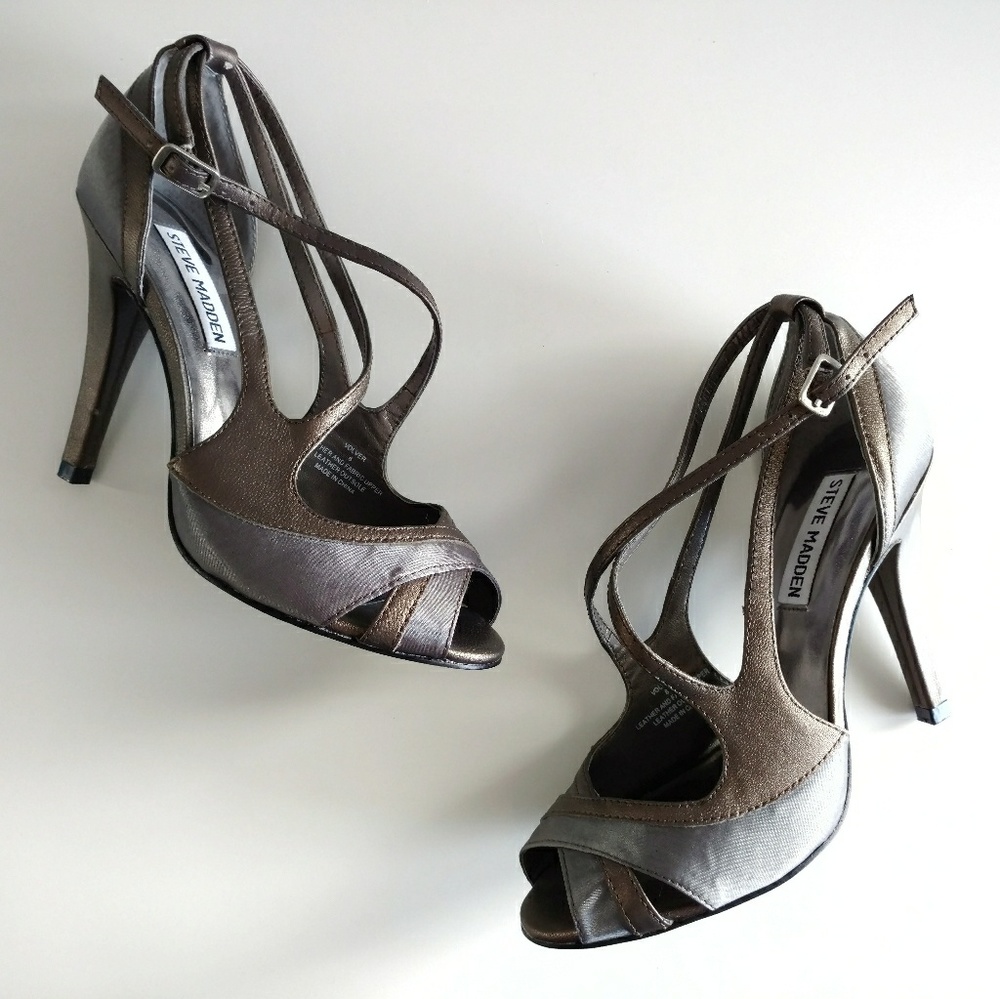 Steve Madden Voiver Heels in Bronze Leather