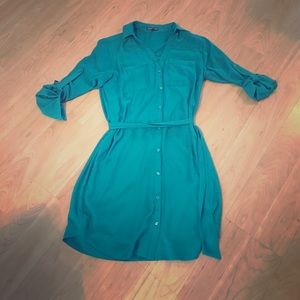 Teal Shirt dress