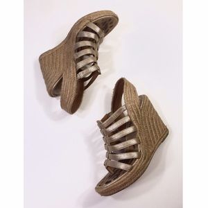 Sam Edelman Lazar Gold Espadrille Wedges