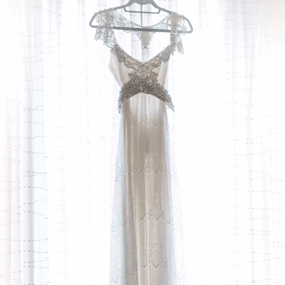 Handmade, Chantilly Lace Designer Wedding Gown.