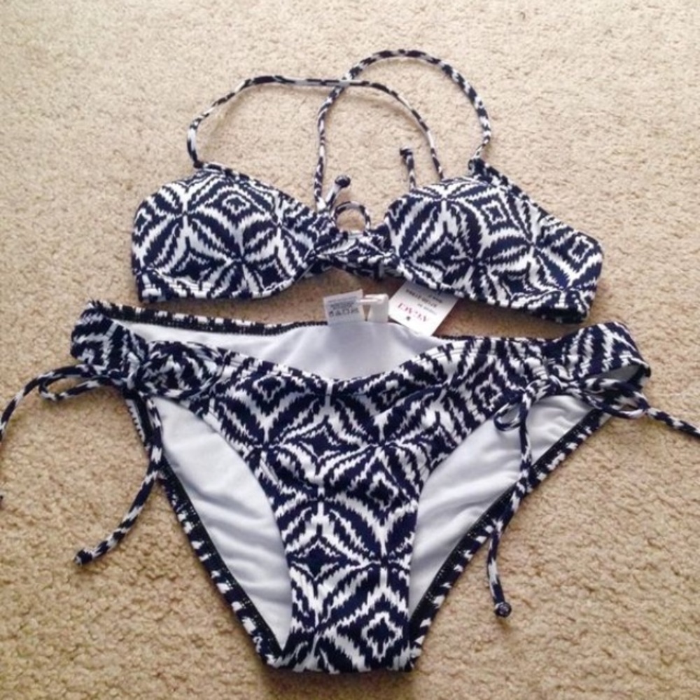 Cute white and blue tribal bikini