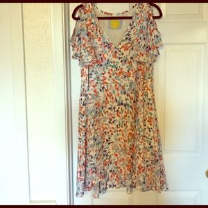 Maeve Watercolor Flutter Dress Med Anthropologie