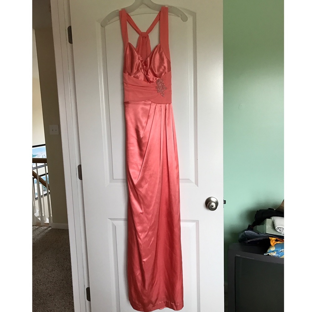 coral formal dress