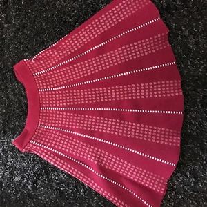 Bcbg deep cranberry colored skirt.