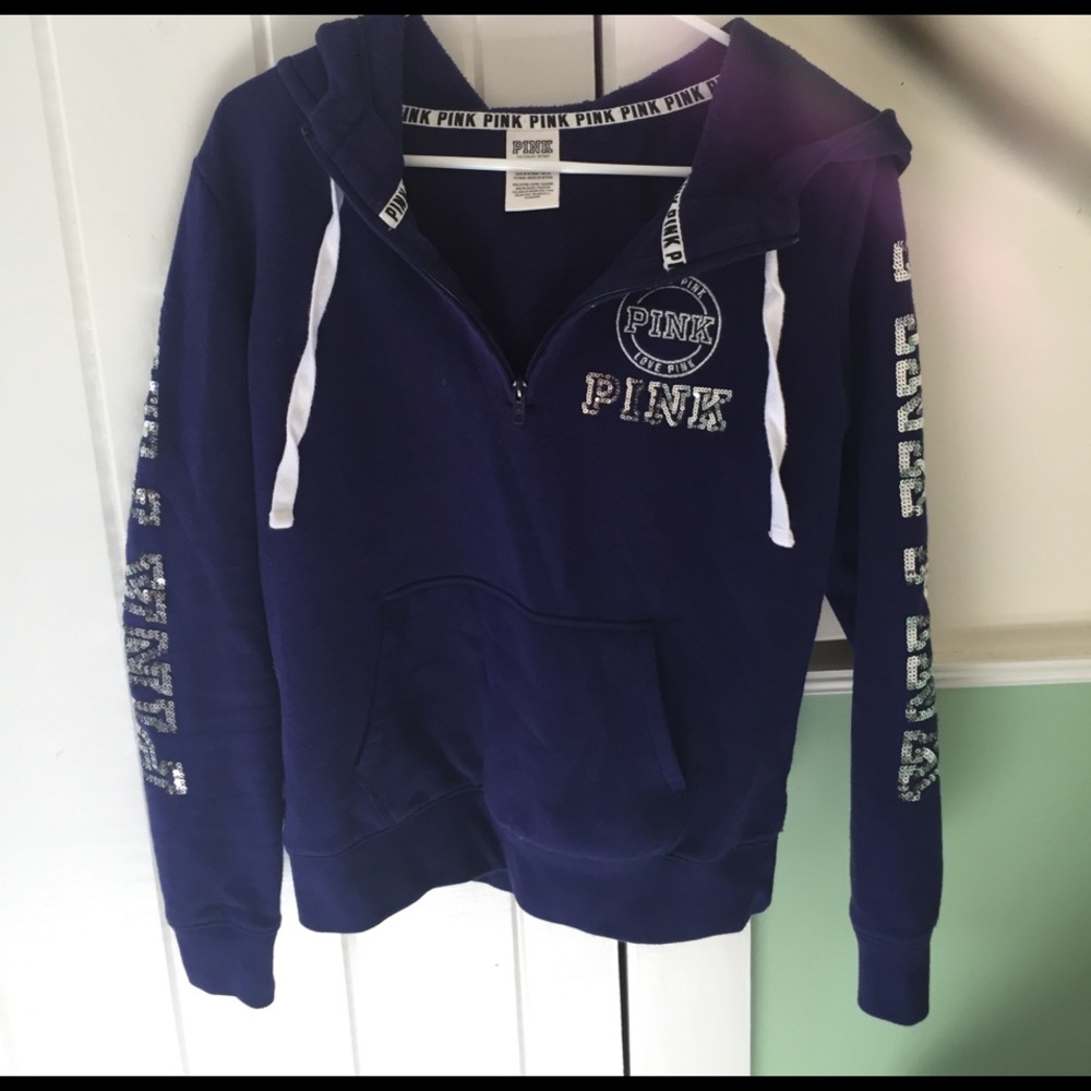 VS PINK sequence 1/4 zip hoodie