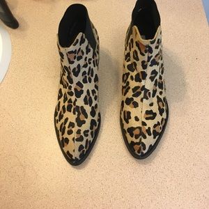 Leopard print booties