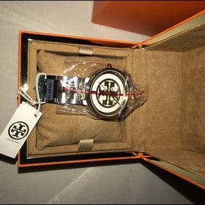 Tory Burch ivory dial two tone bracelet