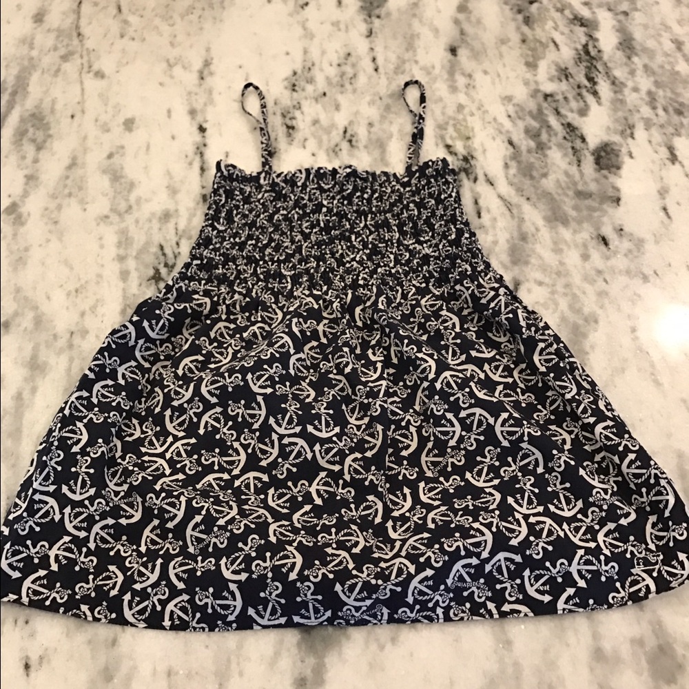 Vineyard Vines XS Smocked Navy Anchor Tunic Tank