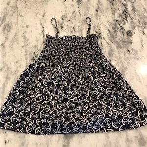 Vineyard Vines XS Smocked Navy Anchor Tunic Tank