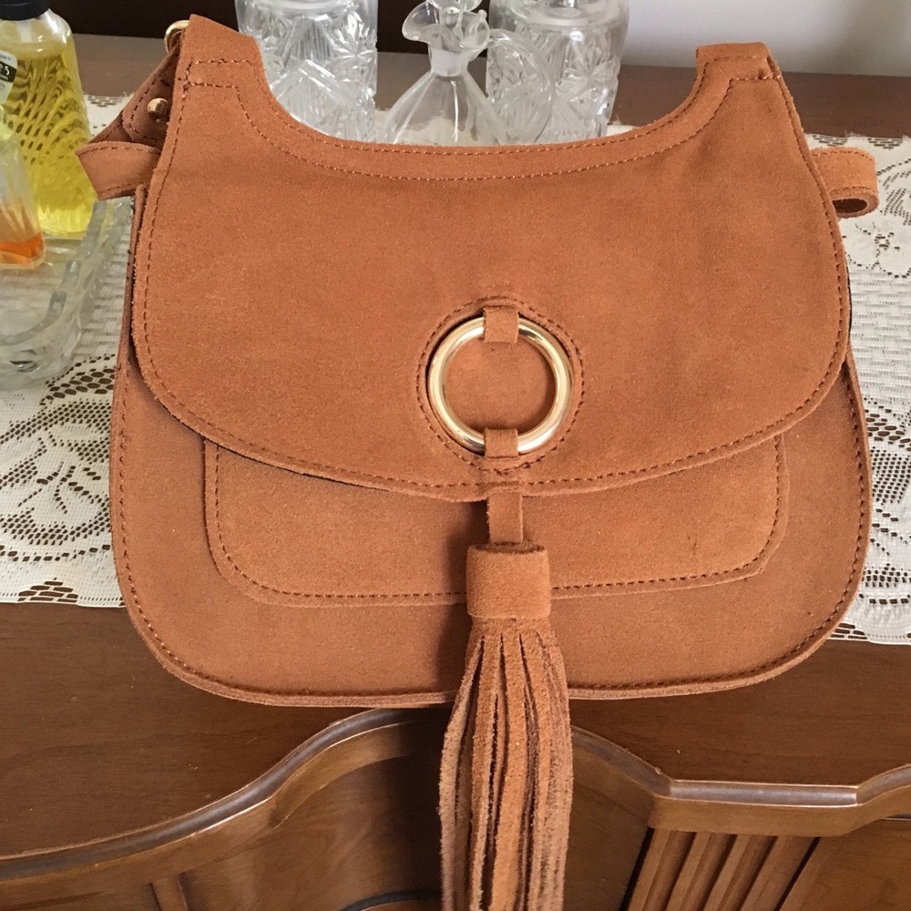 Suede handbag
