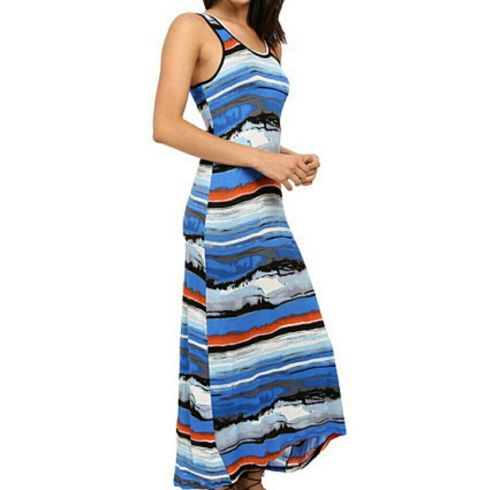 Kensie watercolor blue maxi dress