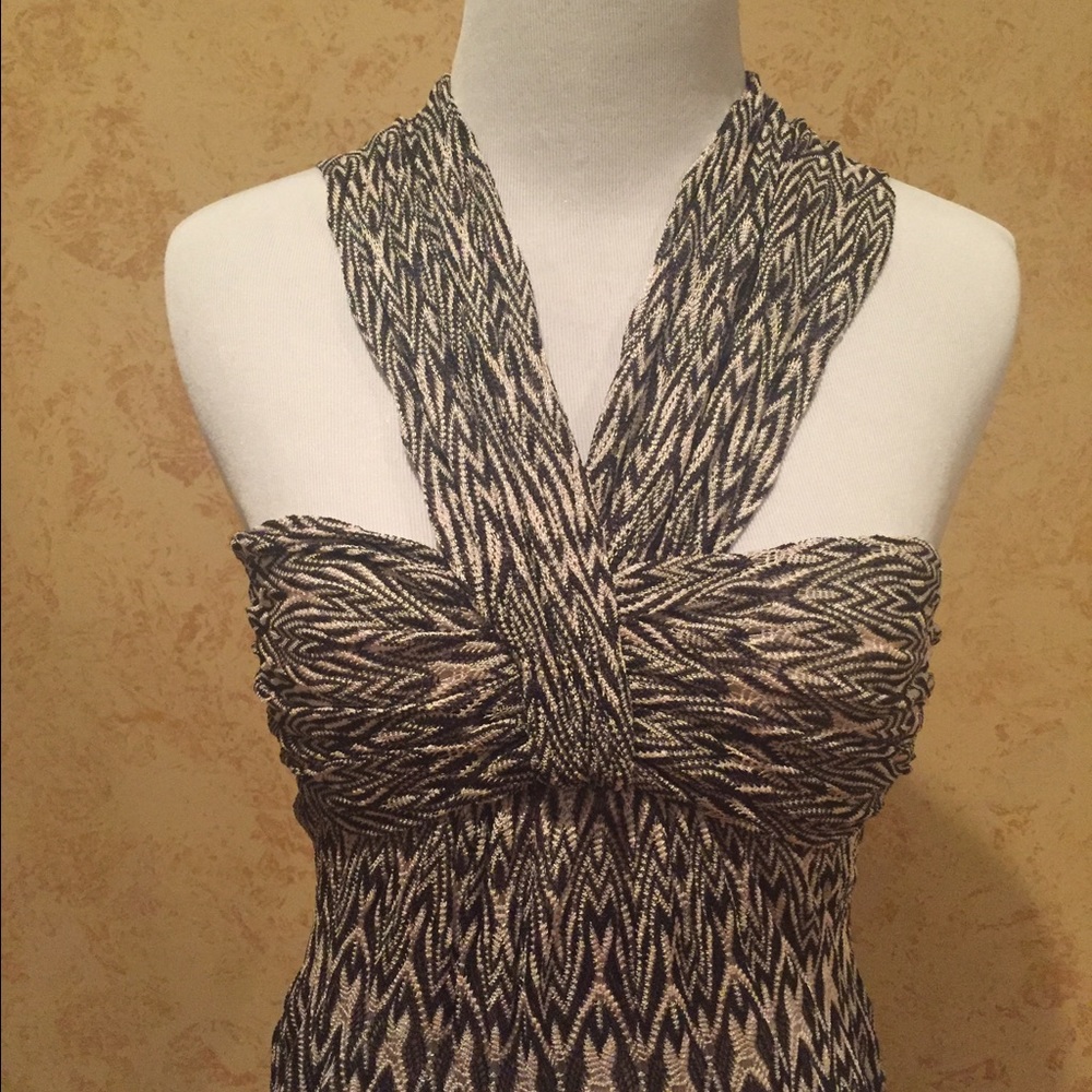 MISSIONI - Maureen - V-Strap Halter Mini Dress