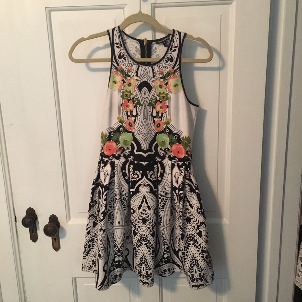Juicy Couture Black & White racerback skater dress