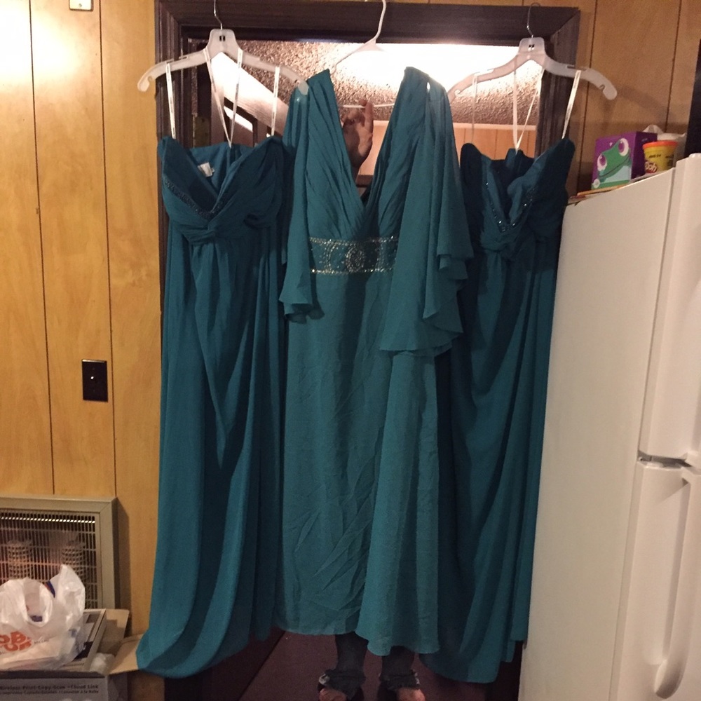 NWT Long formal teal dress