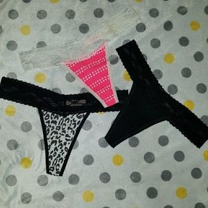 3 VICTORIA'S SECRET LOW RISE THONG PANTY NWOT