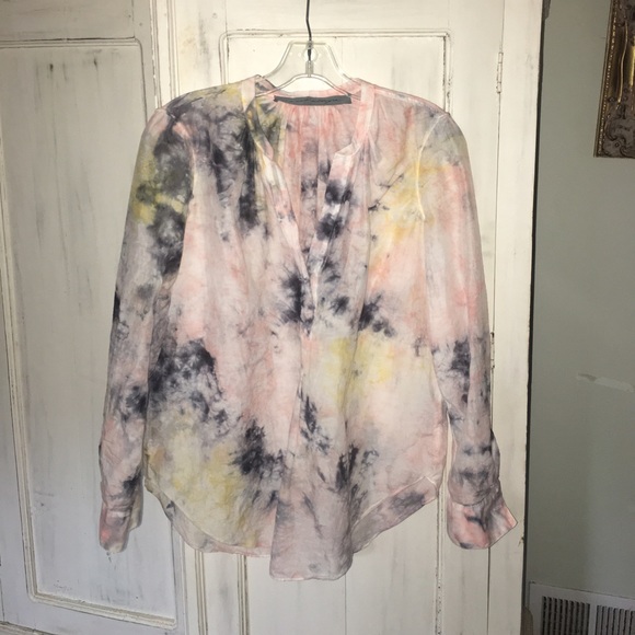 Raquel Allegra Tops - Raquel Allegra cotton and silk tye dye top