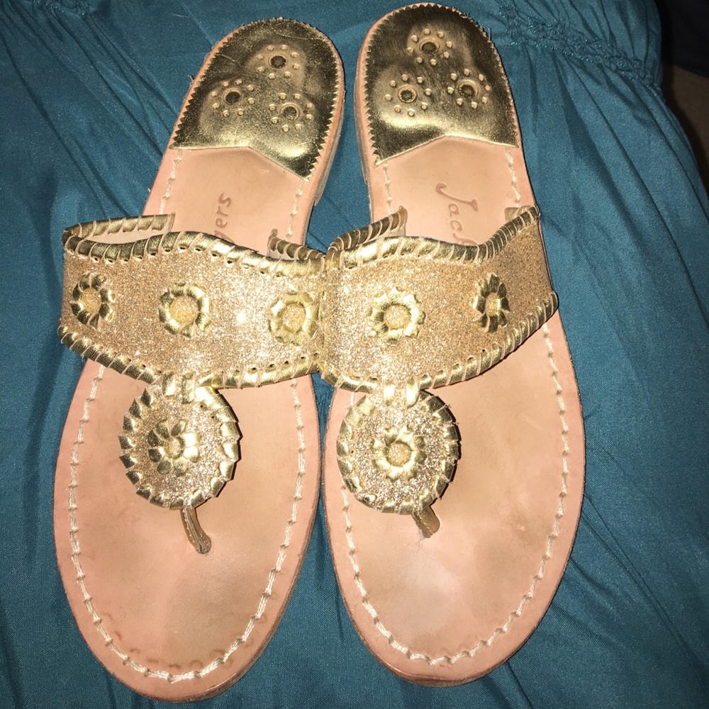gold jack roger sandals