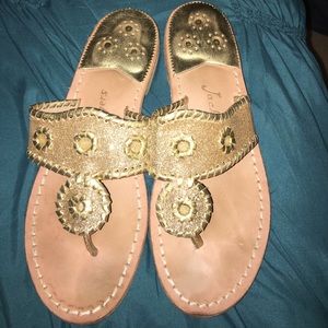 gold jack roger sandals