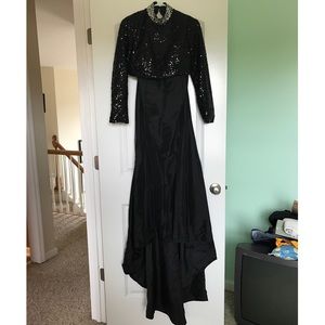 black two piece prom dress