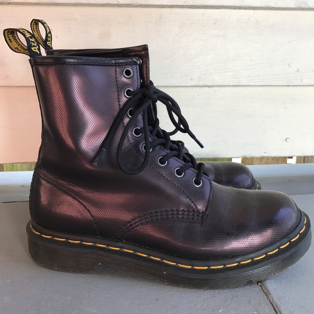 Purple doc marten boots