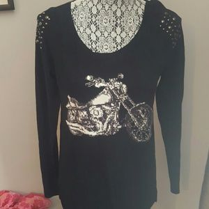 Rock n Republic motorcycle studded sweater Small