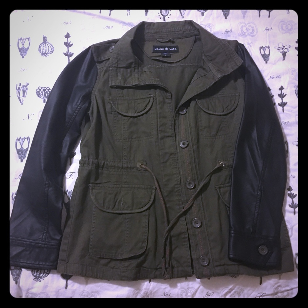 Ookie & Lala military style jacket faux leather