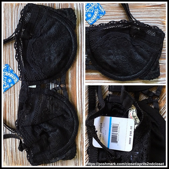 FREE PEOPLE Black Crochet Lace Bra - Picture 5 of 6