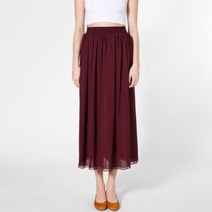 American Apparel Double Layer Chiffon Maxi Skirt