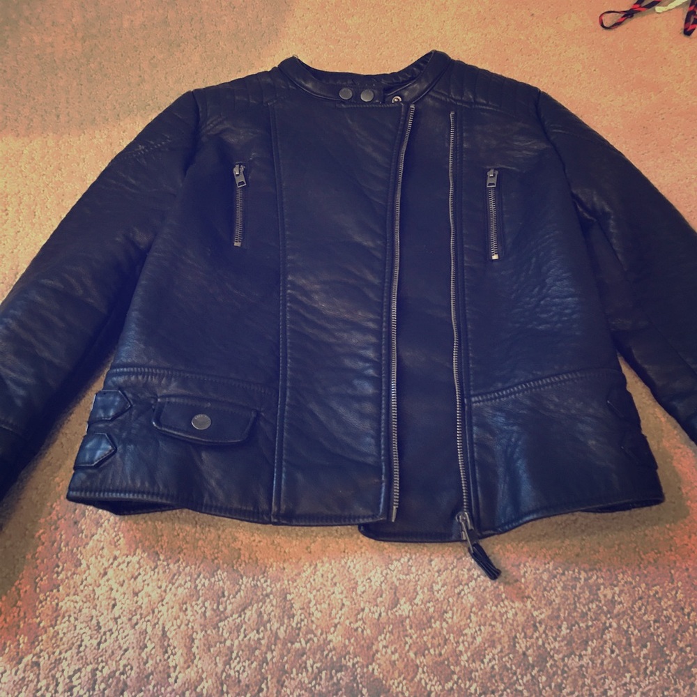 Zara girls leather jacket size 11/12
