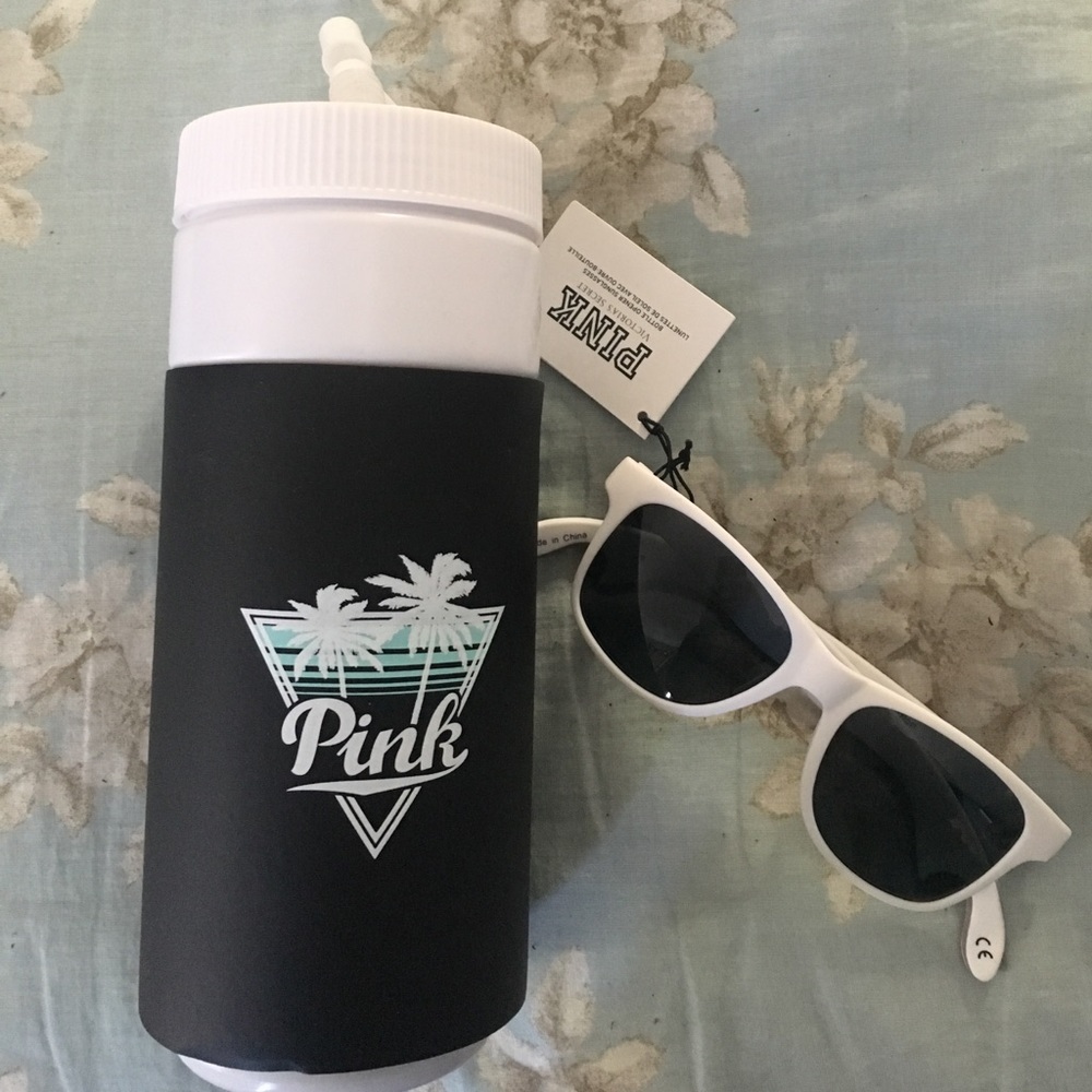 PINK Retro waterbottle & bottle opener sunglasses