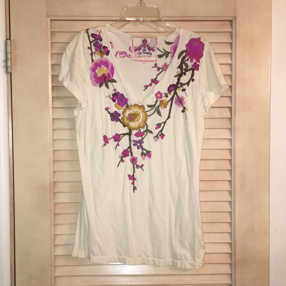 Johnny Was embroidered tee