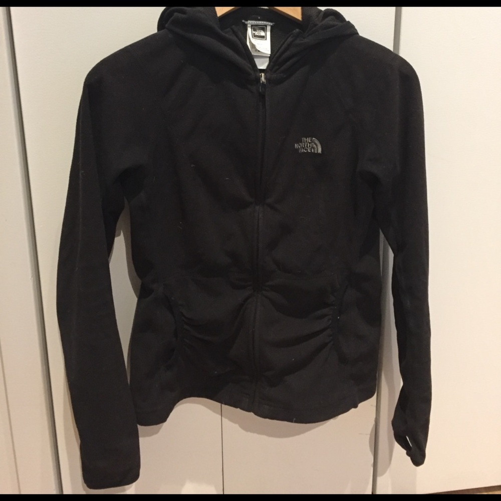 Black North Face Fleece Zip-Up Hoodie