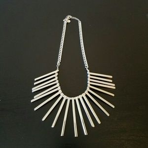 Express silver fringe necklace