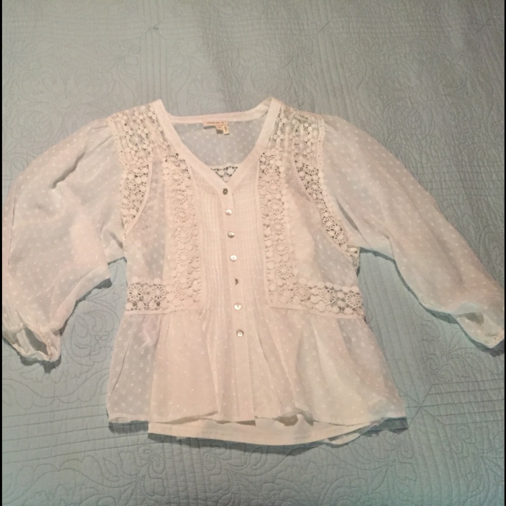 Meadow blue top from Anthropologie
