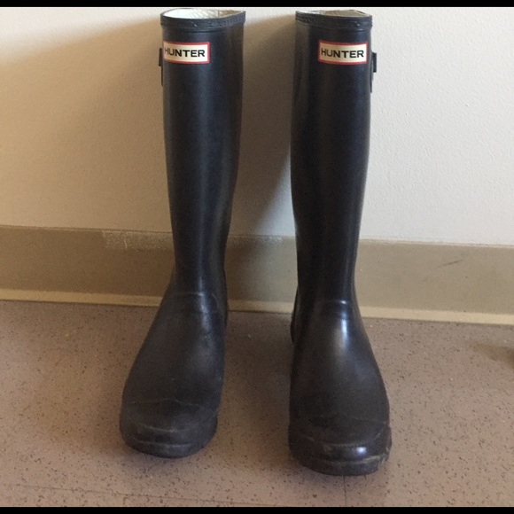 Hunter black tall boots women's size US7 - Picture 1 of 4