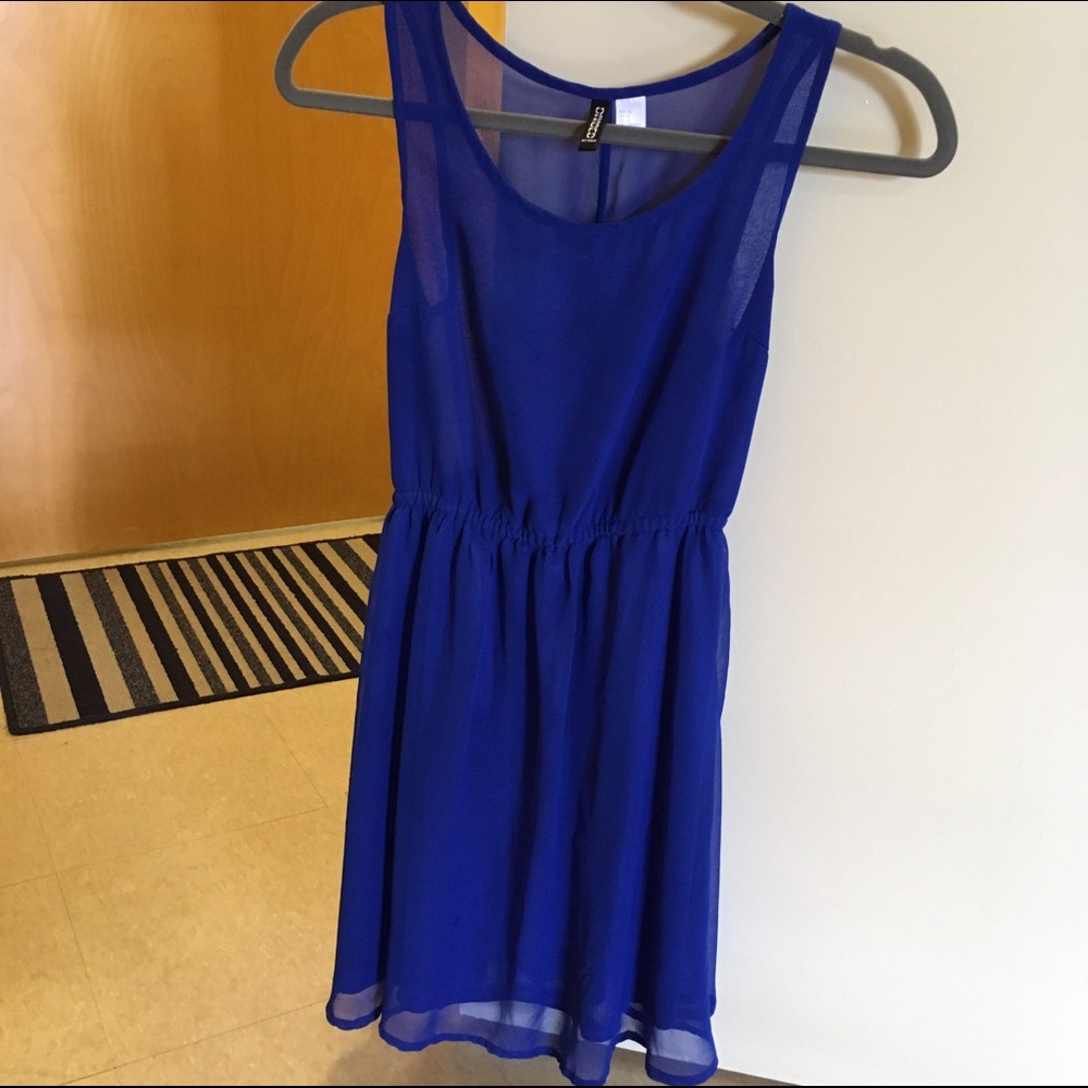 Dark blue chiffon dress
