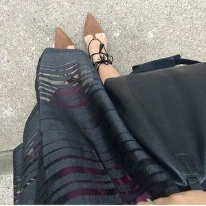 Zara brown suede toe lace up heels
